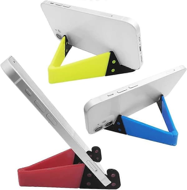 8 stk. lommeformat farverig foldbar V-model mobiltelefonholder