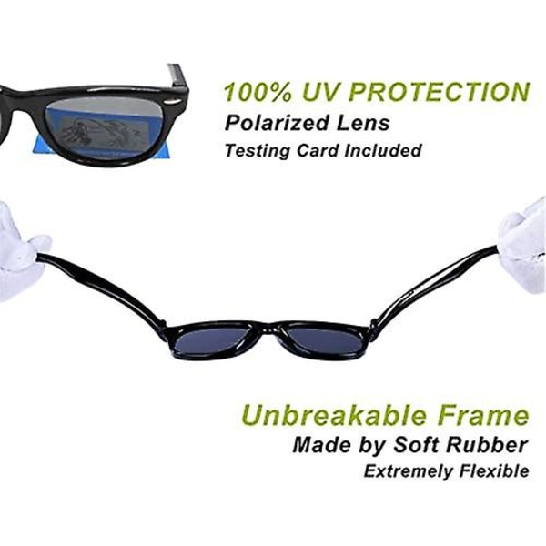 Polariserade solglasögon för barn Tpee gummi-stretch-skydd för 3-9 år gamla flickor pojkar