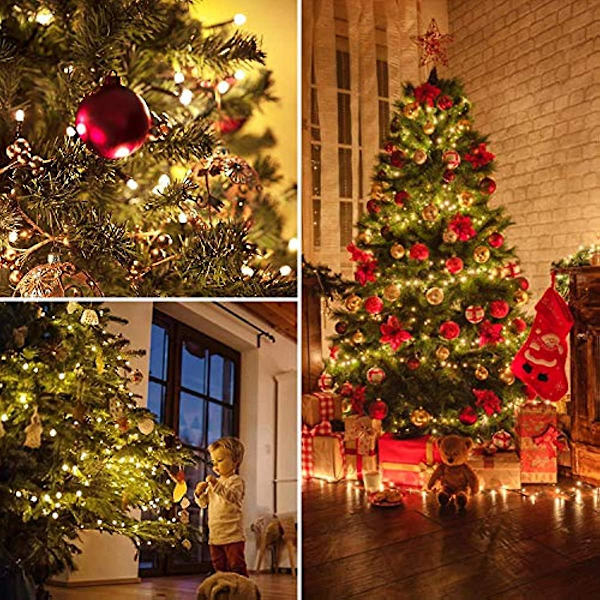 66ft 200 LED ljusslinga för inomhus/utomhus  Superljusa ljusslingor med fjärrkontroll  Vattentät koppartråd 8 lägen Julbelysning för sovrum Blue
