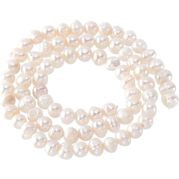 90 stk. Naturlige Skalperleperler Kartoffelform Ferskvandsperleperler Spacer Perle Løse Perler til DIY Håndværk Smykker Armbånd Halskæder Øreringe