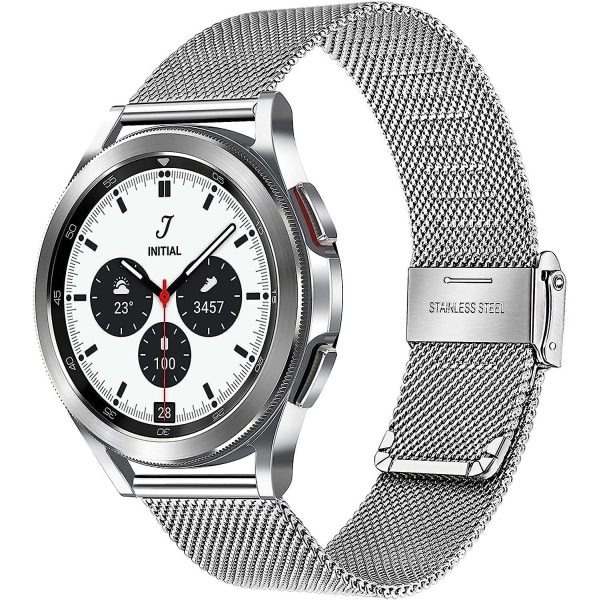 14 mm kompatibel med Galaxy Watch 4 Classic 42 mm 46 mm rem, mesh i rostfritt stål Quick Release metall watch för Samsung Galaxy Watch4 40 mm