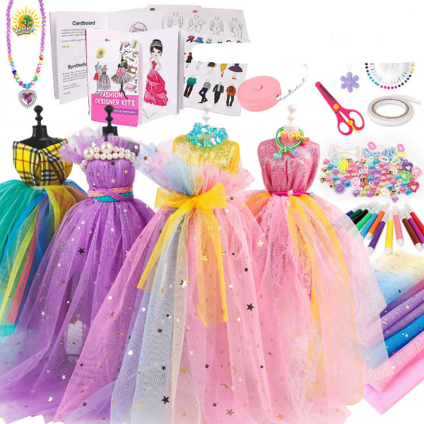 Barnkläder Design Set 6-12 år flicka Upplysning DIY Handgjorda kreativa leksaker 378 378