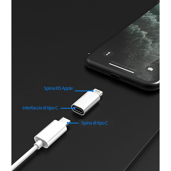 USB C till  Adapter (3-pack) Typ-C Honkabel för Apple Plug Converter Typ C Kabel Hona Tillbehör för iPhone 14 13 12 11 Pro Max 7 8 Plus