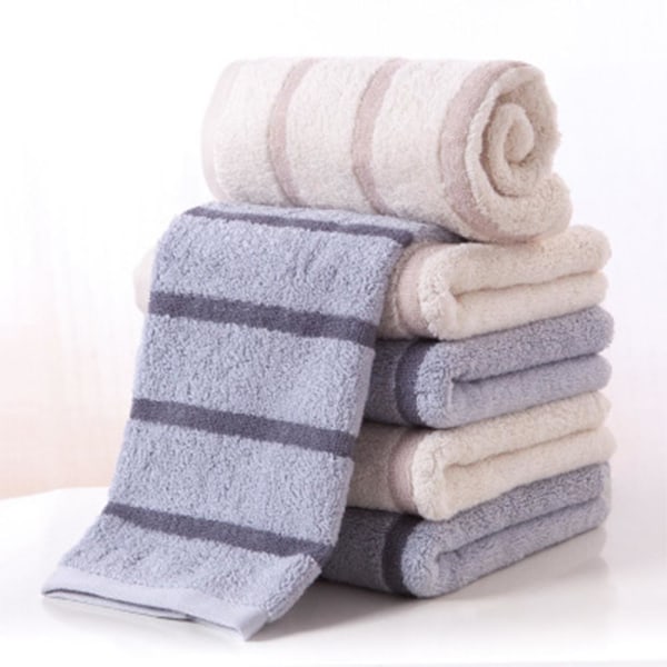 Badehåndklær Sett 100% Bomull Myke Stripete Håndklær, Størrelse 70*34cm (2-pakning) Grey