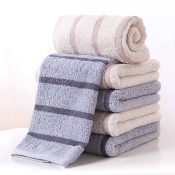 Handdukar för badrum 100% bomull mjuka randiga handdukar, storlek 70*34cm(2-pack) Grey