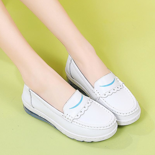 Dame Casual Sko Læder Luft Pude Sko Air Sko Ns9988 Blue EU 35