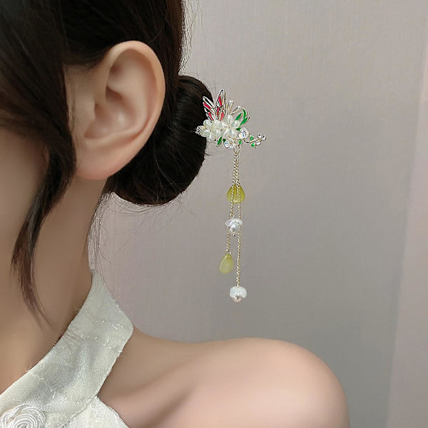 Hårpinne Frisyre Design Verktøy Retro Duske Hårpinner Med Perleblomst For Cheongsam Han Klær Kjole 3