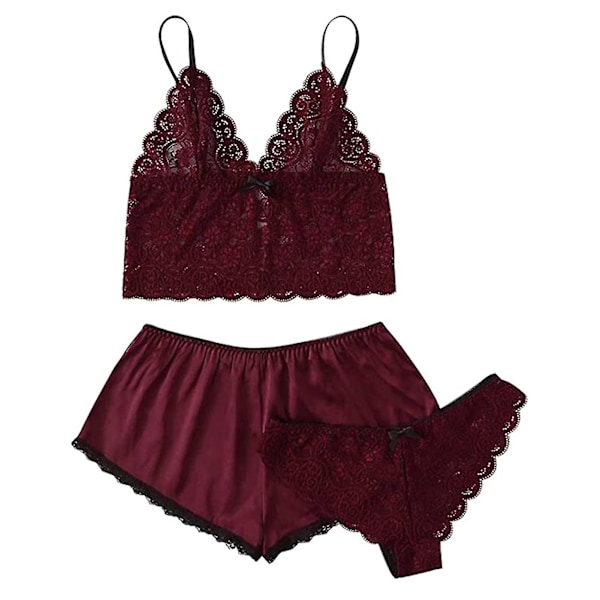 Kvinnlig sexig negligé sovkjole, modern och attraktiv för flicka, kvinna, mamma, älskare M Wine Red