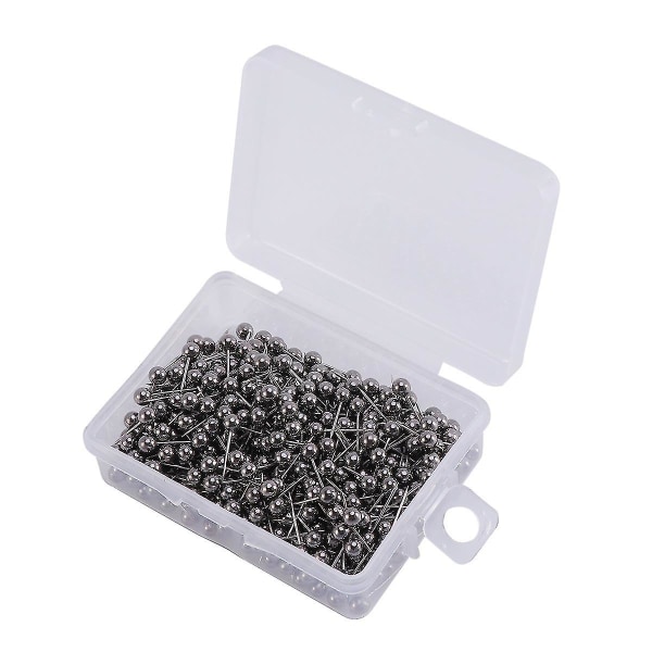 400 stk. Kort Flag Push Pins Markering Faste Plast Metal Kugle Nåle Kort Tegnestifter Til Hjemmekontor Skolebrug Black