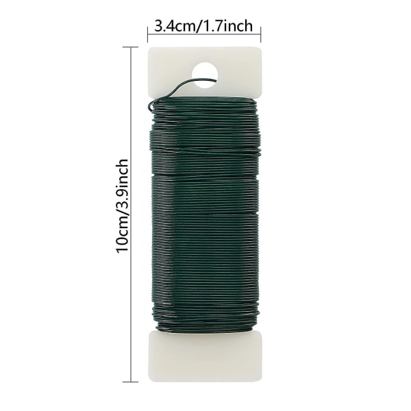 3 stk. Blomstertråd, 108 meter 22 Gauge Grøn Fleksibel Spoletråd Til Håndværk, Kranse, Træ, Guirlande, Blomsterarrangementer, Blomsterbinder Tråd Twist Ties