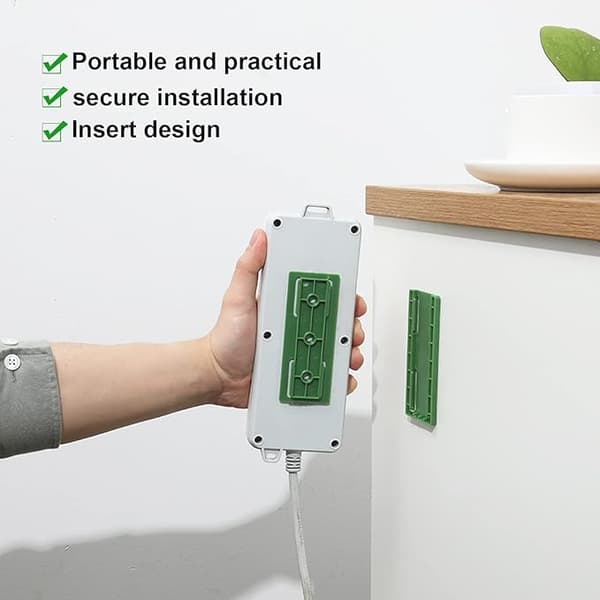 4st Socket Fixer Självhäftande, Adhesive Punch Free Socket Hållare Kabelhantering Punch Free