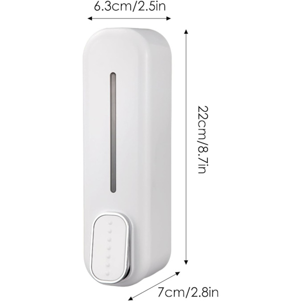Tvålpump väggmontering vit 300 ml påfyllningsbar plast flytande tvåldispenser vägg manuell schampo dispenser duschdispenser för hem hotell