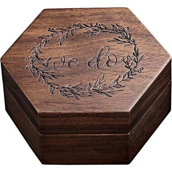 Ringbärare Box Ringbärare Kuddar Trä Ringlåda För Bröllopsceremoni Ceremoni Dekor (Ringlåda 1)