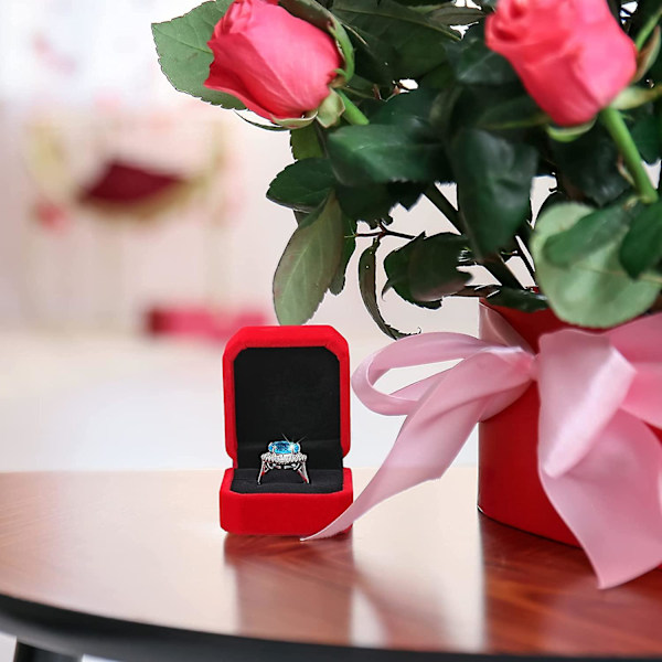 24 Stykker Fløjls Ringæske Ørering Halskæde Æske Smykke Display Æske Ring Opbevaringsetui Til Valentinsdagsgaver Bryllupsceremoni Forlovelse Fødselsdag Pro
