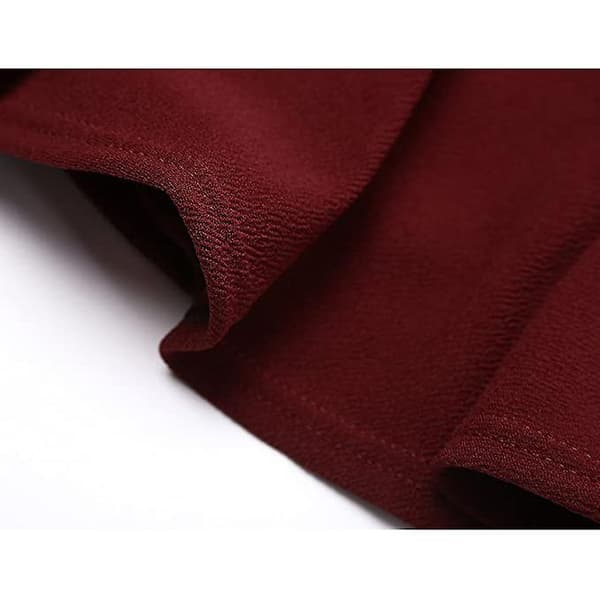 Kvinners Plise Mini-Skjørt, Solid Ruffle Lingeri-Skjørt Med Shorts Red S