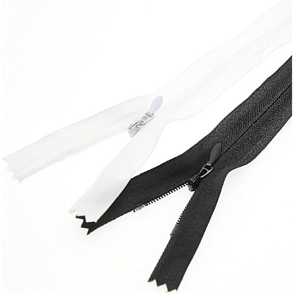 6\" Osynlig Nylon Dragkedja För Diy Skräddare Sömnad Hantverk 10 Stk/Förpackning (Svart & Vit, 6 Tum)