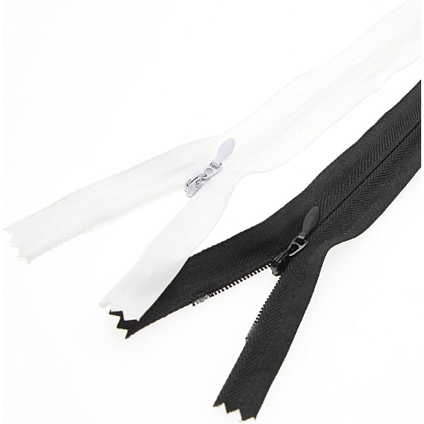 6\" Usynlig Nylon Lynlås Til DIY Skrædder Syhåndværk 10 Stk/pakke (sort&hvid, 6 tommer)