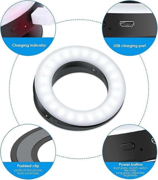 Selfie Lys Mobiltelefon Ringlys 40 LED Ringlys med
