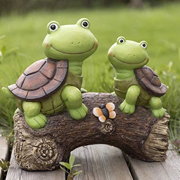 Sköldpadda Solljusstaty Harts Led-ljus Sköldpadda Trädgårdsskulpturer och trädgårdskonst Utomhusdekor Trädgårdsstatyer och figurer