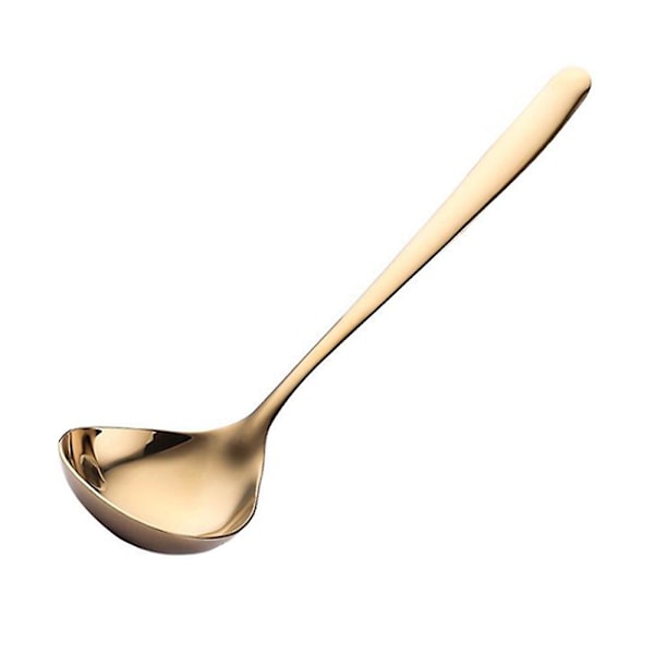 Djupa nudlar i rostfritt stål, bestick stora soppskedar, stor serveringssked, köksredskap golden