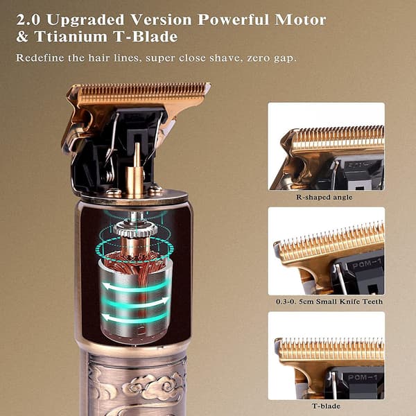 Professionel Zero Gapped Hårklipper Mænds T-Blade Trimmer, Ledning