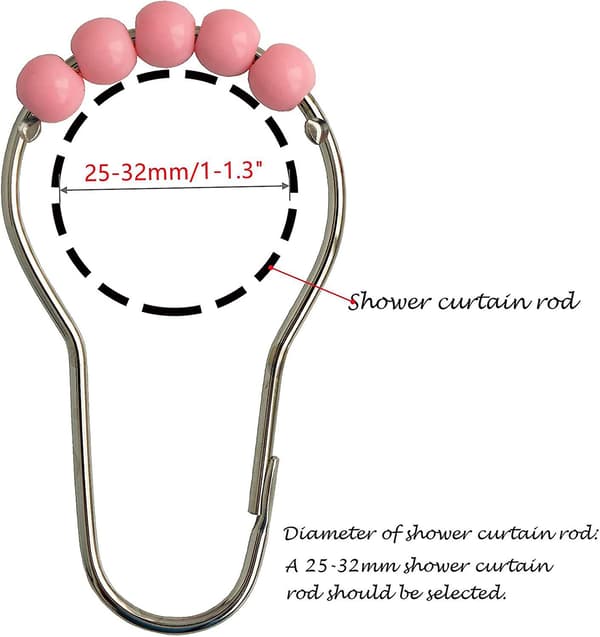 Suihkuverhon koukut renkaat (pinkki)