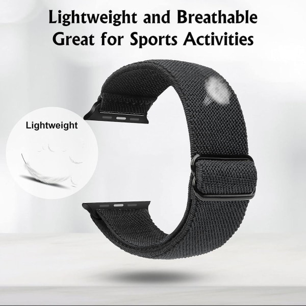 4 st Stretch watch kompatibelt för Apple Watch Band 41mm 40mm 38mm, bekvämt justerbart sportband för Iwatch Series Se 7 6 5 4 3 2 1 Kvinnor M