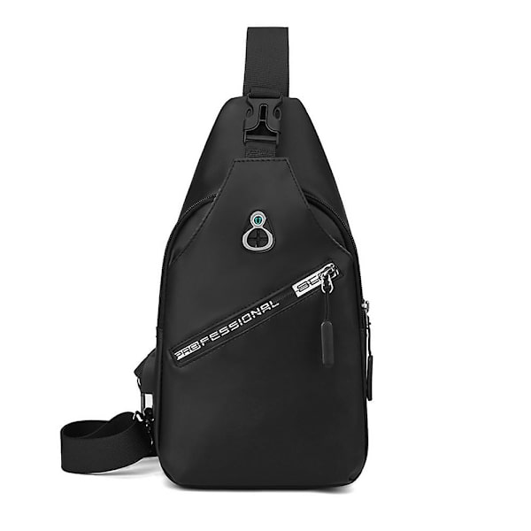 Liten crossbody-sling ryggsäck stöldskyddad ryggsäck för resor bröst axelväska black