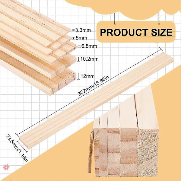 10 st Träplattor Keramikverktyg 5 Storlekar Rektangulär Lera Stick Guide