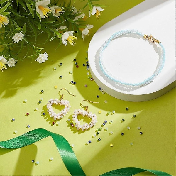 3840 stk. 2 mm Facetterede Glasperler Tråde 24 Farver AB Farve Elektroplet Briolette Rondelle Krystalperler Tjekkiske Facetterede Perler til Halskæde Armbånd Je