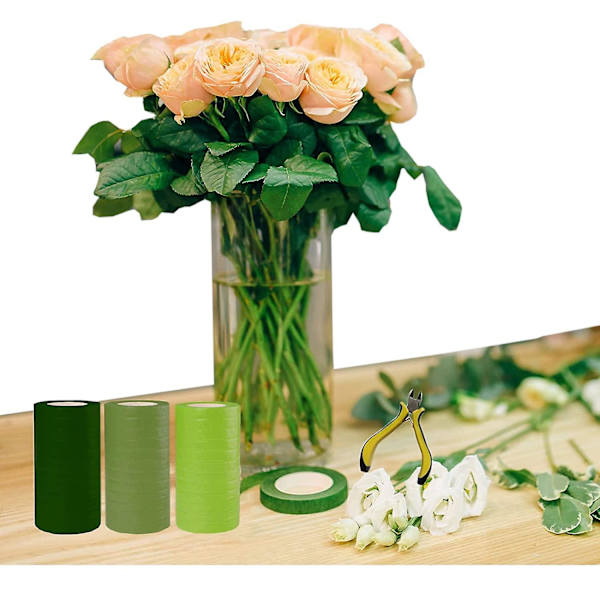 Blomsterarrangemang Kit Verktyg Trådskärare Stjälk Blomster Trimningssax Blomstertråd 50 st 16\", Gröna Blomstertejper För Bukett Stjälk Wrap