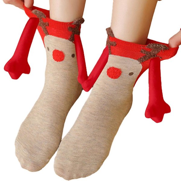 Julesokker som holder hender, personlige julestrømper style 5