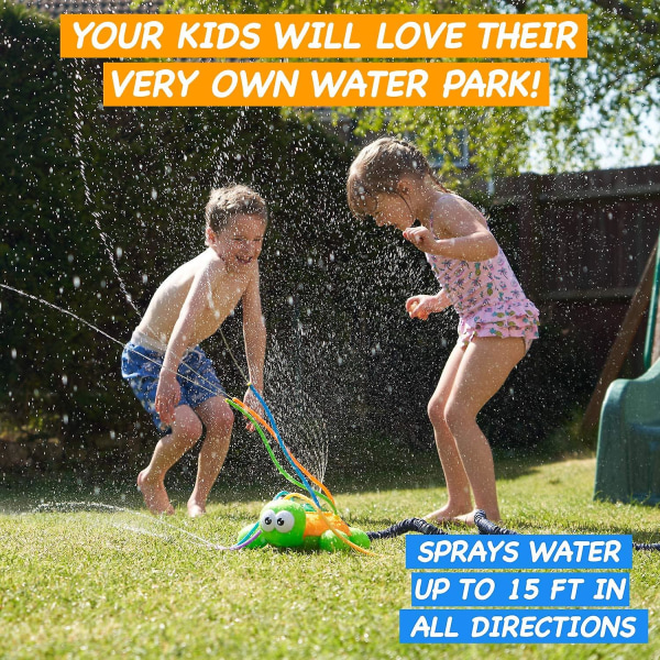 Utomhus Vattensprayleksak För Barn Och Småbarn, Bakgård Snurrande Sköldpadds Sprinklerleksak Med Wiggle Tubes - Stänkande Kul För Sommardagar - Sprutrar Upp Till 1