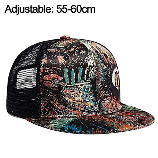 Sommerskyggehatt Grafisk Trykk Hip Hop Hatt Mesh Hatt Pustende Mesh Hatt yellow