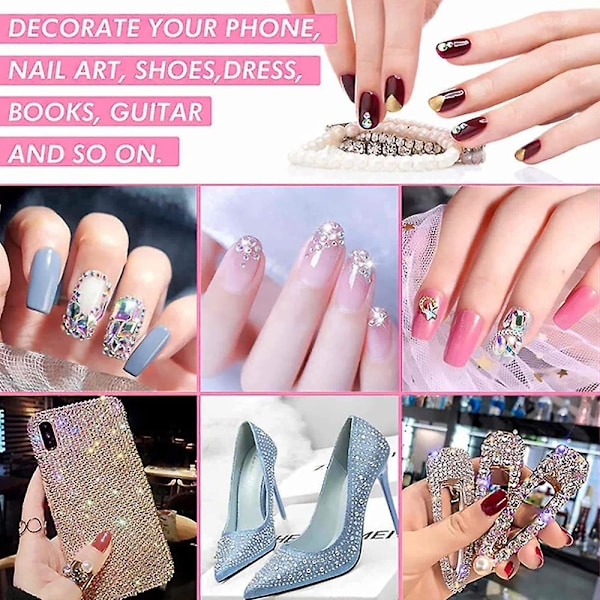 3D nagelkonst Aurora Rhinestone Multi-form blandad nagelkristallhantverk glänsande nagelkonstdekoration DIY nagelkonstdesign Set1