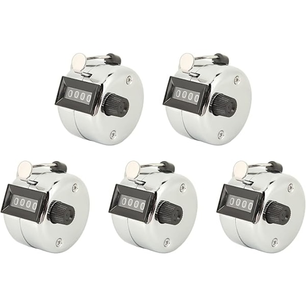 5 stk 4-sifret Teller Clicker, Manuell Mekanisk Håndholdt Pitch Click Counter, Tally Counter for Skolesportsarrangementer Stack