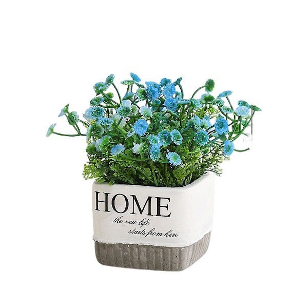 Konstgjord lavendel, stjärnformade falska gröna växter, krukväxter, små dekorationer, hem vardagsrum, matsal dekoration, bonsai blue