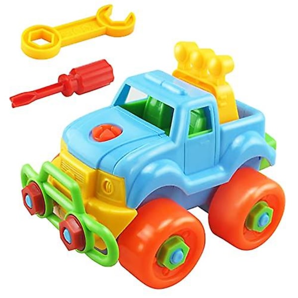 Rpporm Lasten opettavainen purku- ja kokoamistyöauto voidaan purkaa ja koota pieni junavaunu DIY-leluauto ruokakortit taaperoille C One Size