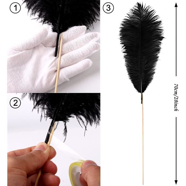 Naturliga vita stora strutsfjädrar Bulk 10 stycken - Gör-det-själv-kit 28 tum långa fjädrar för hantverk Blommor Vas Heminredning Bröllopsfest Centerpi