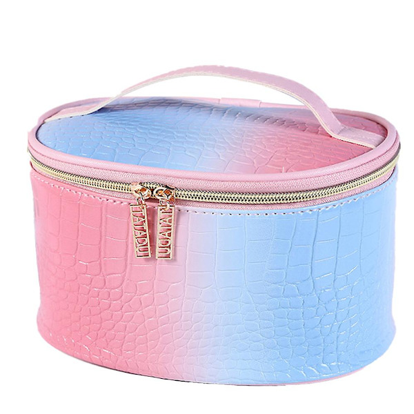 Gradient Färg Bärbar Bärbar Stor Kapacitet Kosmetisk Väska, Tillverkad Av Pu style1