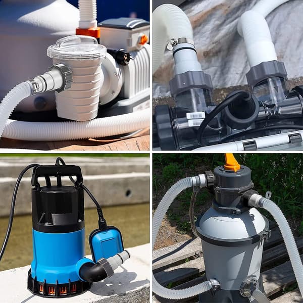 2-pack slangadapter för pool, pooladapter, Intex pooladapter, slangadapter för pool, pumpadapter, slangkoppling för pool 32 och 38 mm