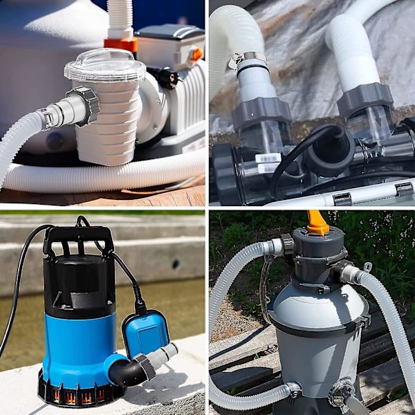 2 stk. Poolslangeadapter, Pooladapter, Intex Pooladapter, Poolslangeadapter, Pumpeslangeadapter, Poolslangeforbindelse 32 og 38 mm