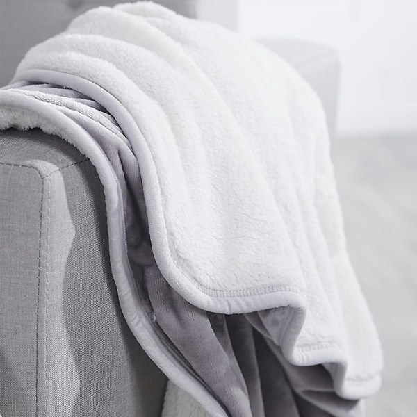 Gråternet Tæppe Dobbeltsidet Fleece Og Plys Tæppe Seng Sofa Bil Stue Soveværelse Vinter Varmt Multi-brug Tæppe Kappe Sjal Med Knap Jul
