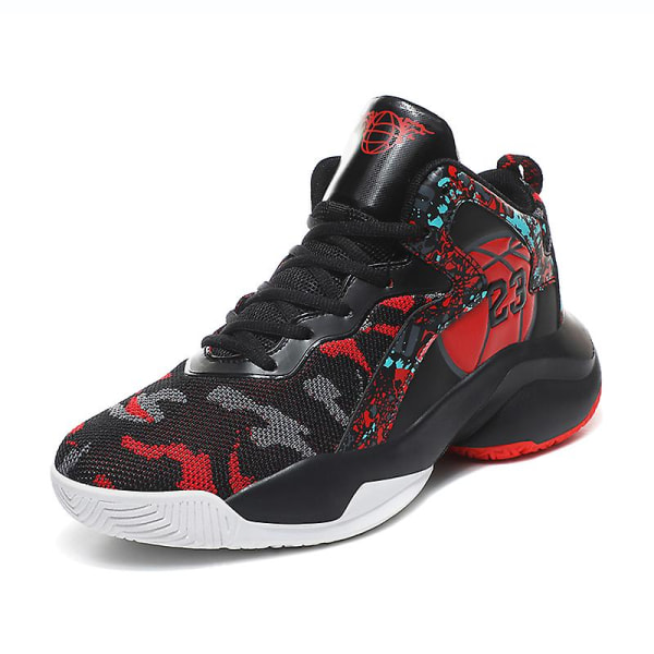 Herres Basketballsko Lett Pustende Vandresko Sportslige Mote Sneakers 3D9280 BlackRed EU 42