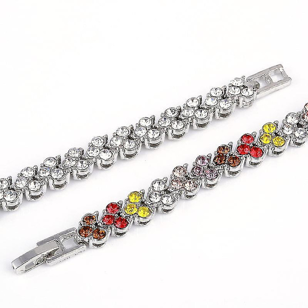 Farverige krystalarmbånd med perler til kvinder, heldig skinnende håndledskæde, slidstærk modehånd Multicolour