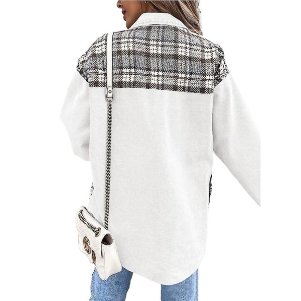 Naisten napilliset denimtakit, pitkähihaiset vapaa-ajan paidat White M