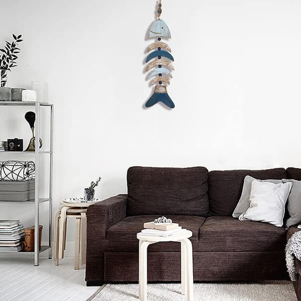 Træfisk Vægkunst til Strandtema (stor 62 cm)