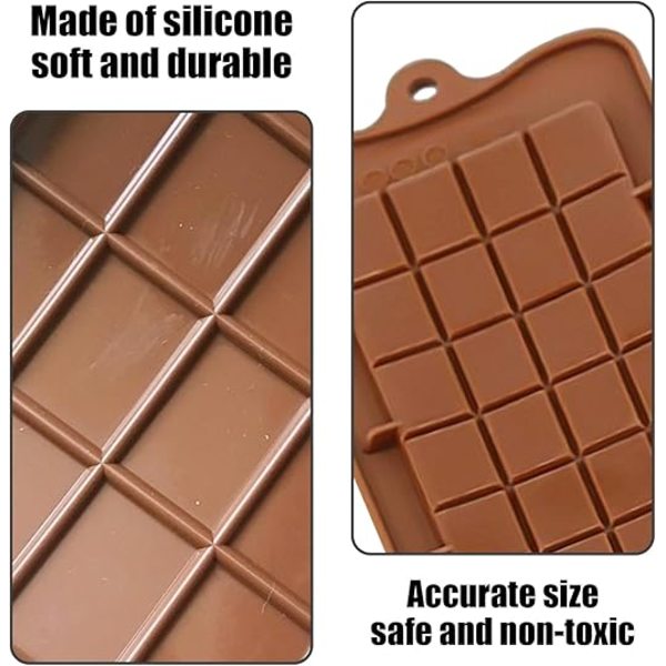 4 stycken 24 fyrkantiga chokladformar, silikonformar, gör-det-själv chokladset, silikonchokladformar, köksartiklar, bakverktyg
