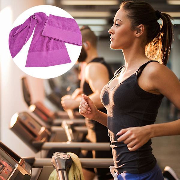 Svett Håndkle - Supermykt og Absorberende - Miljøvennlig 100% Bomulls Treningshåndkle Yoga Håndkle 110x32cm Purple