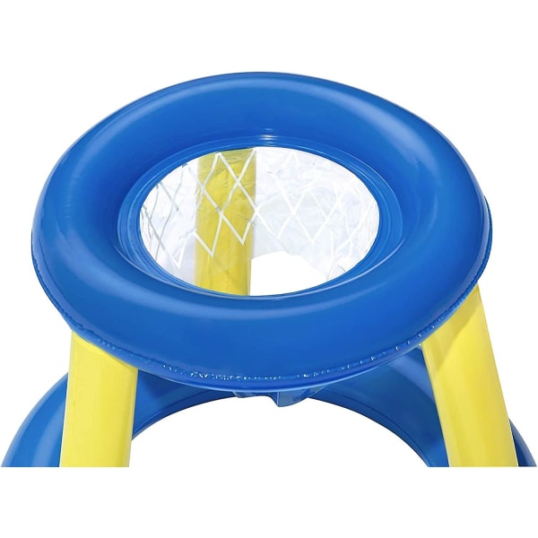 52418 Splash N Hoop puhallettava koripallo uima-allas setti, kelluva allaspeli sininen ja keltainen